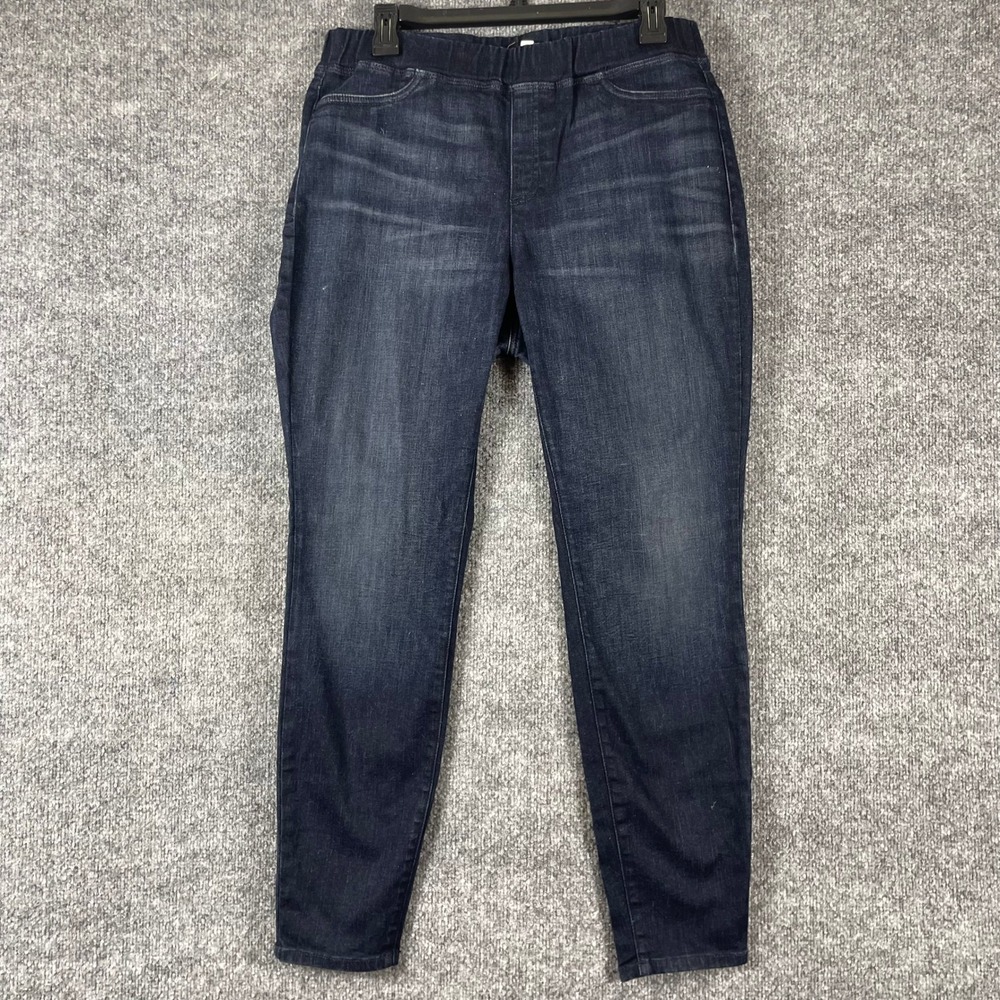 Eileen Fisher Jeans Womens M Blue Denim Organic Cotton Stretch Pull On 32x28